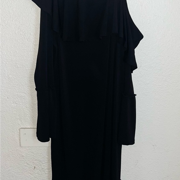 Rachel Roy Womens One-Shoulder Flounce Dress, Black, 2X XX-Large EUC - Picture 2 of 4